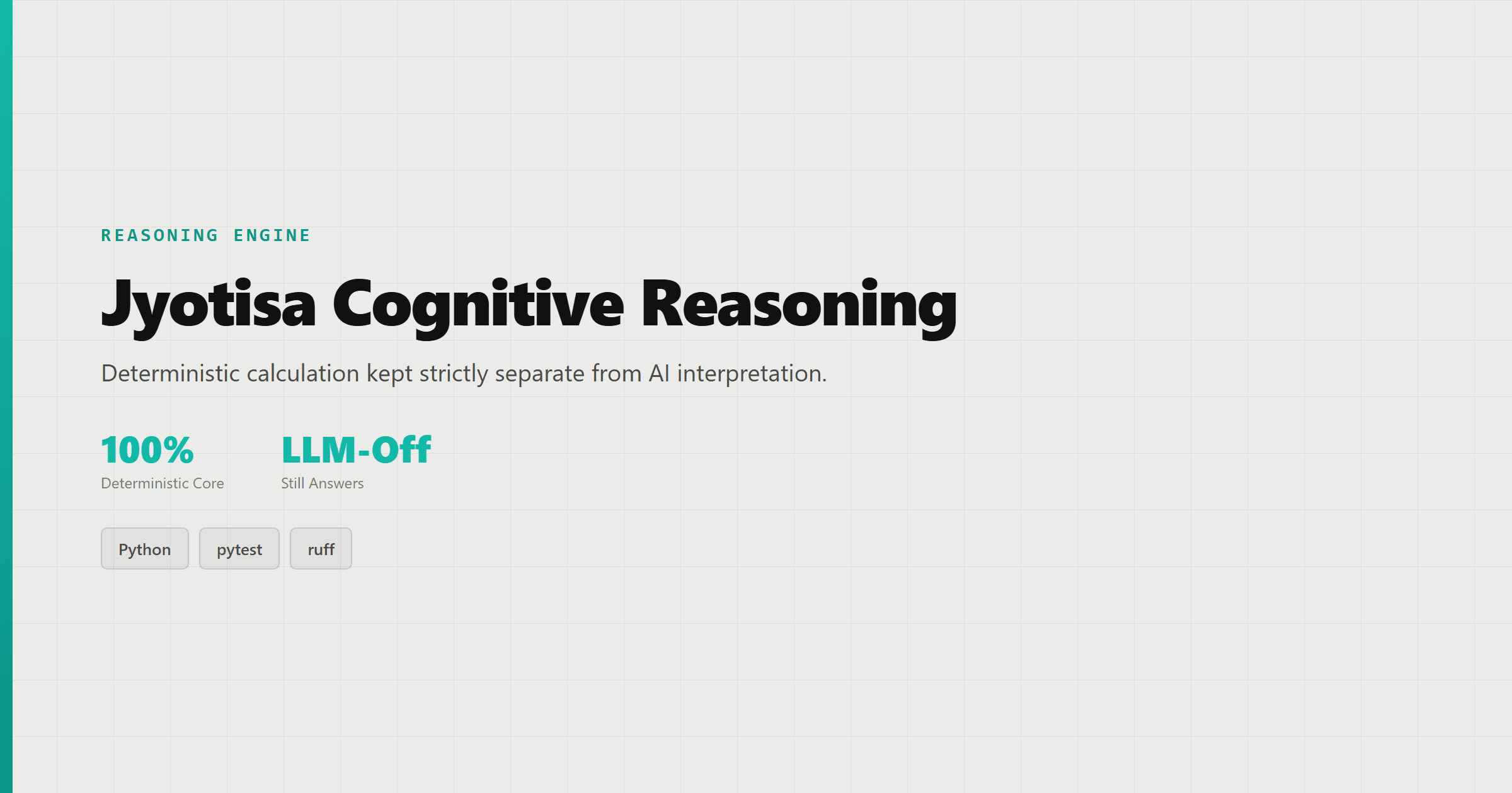 Jyotisa Cognitive Reasoning System, overview and key metrics