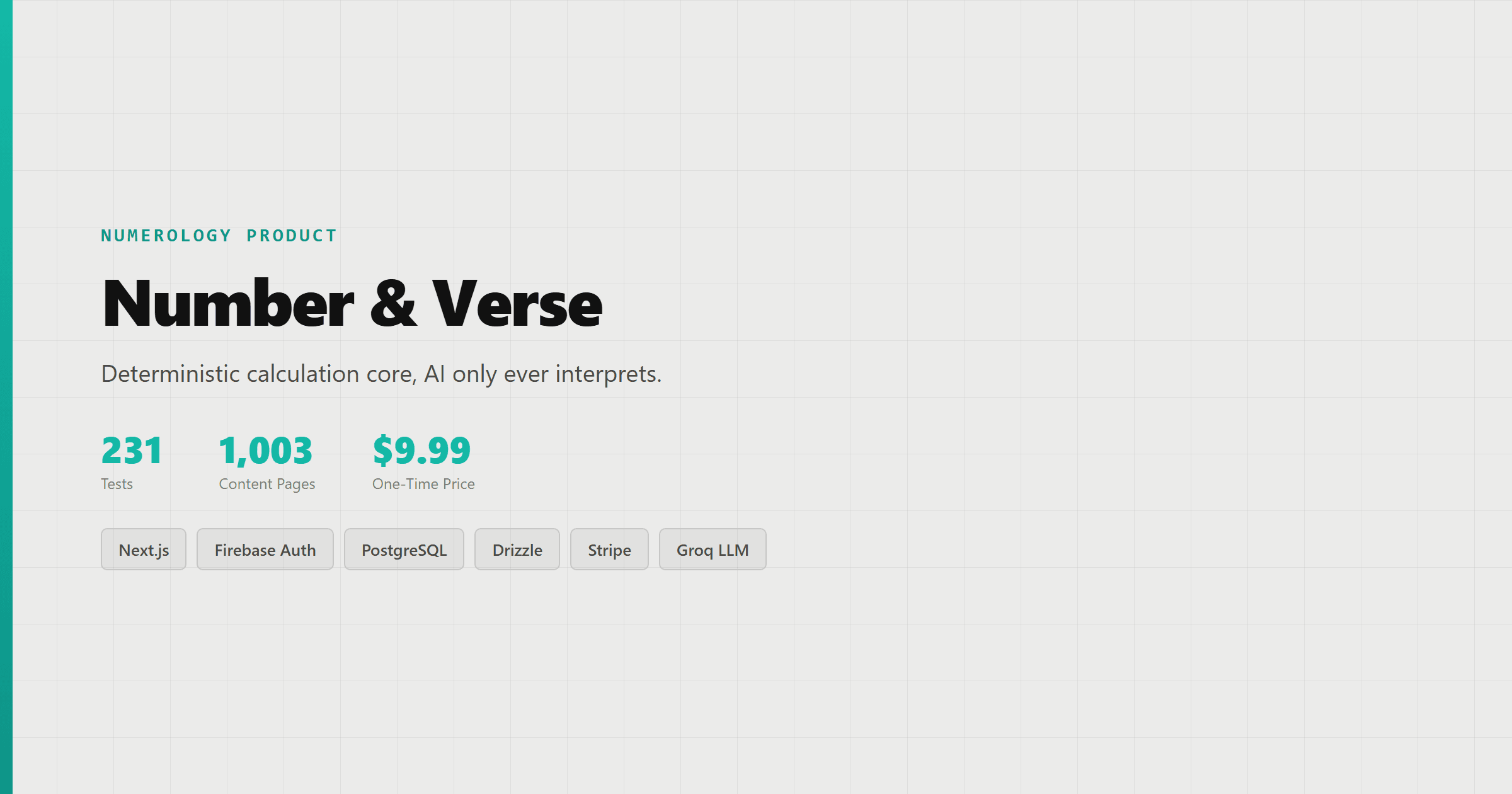 Number & Verse, platform overview and key metrics
